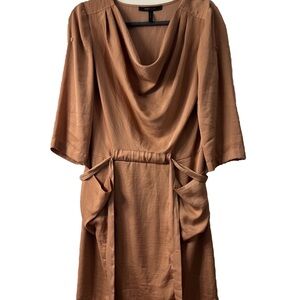 BCBGMaxAzria Copper Cowl Neck Midi Dress